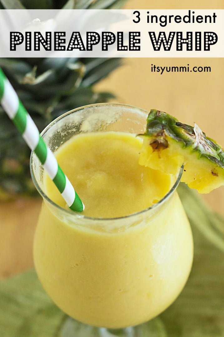 This 3 ingredient Pineapple Whip recipe is a healthier version of the one you can get at Disney! From ItsYummi.com