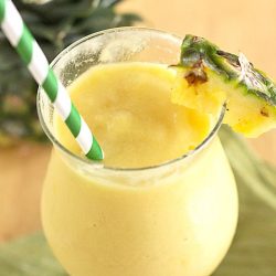 Pineapple Whip Smoothie - a healthier smoothie version of the frozen dessert pineapple whip from Disney!