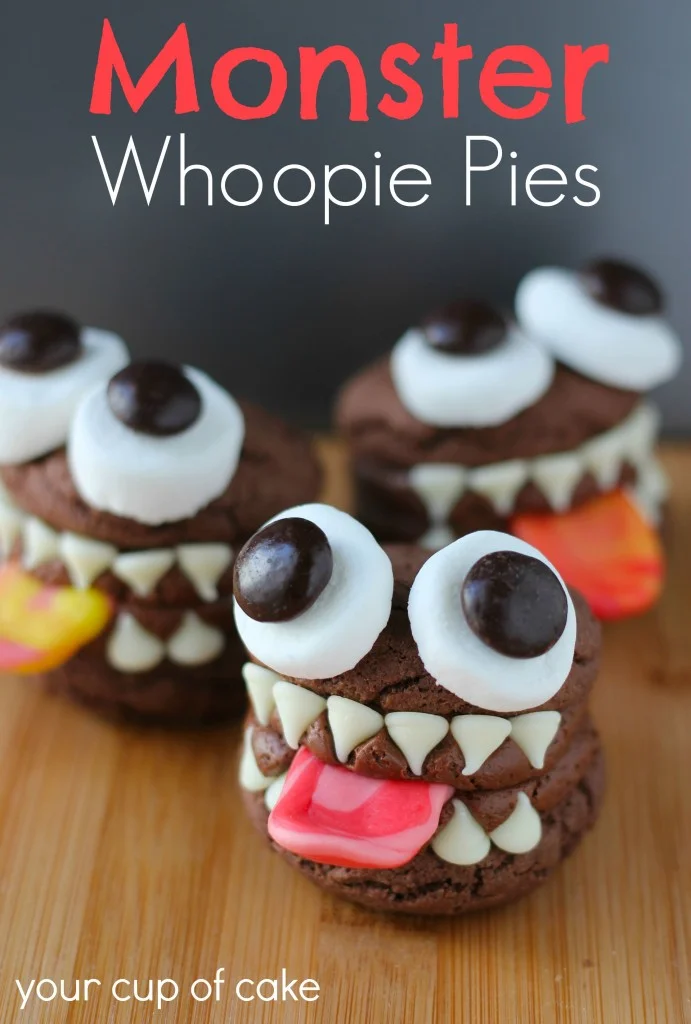 15 Fun Food Creations for Halloween, including Monster Whoopie Pies from Your Cup of Cake - find them all on ItsYummi.com