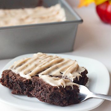 Pumpkin Cream Cheese Brownies Recipe - fudgy chocolate brownies, spiced with fall flavors of pumpkin, cinnamon, nutmeg, and ginger