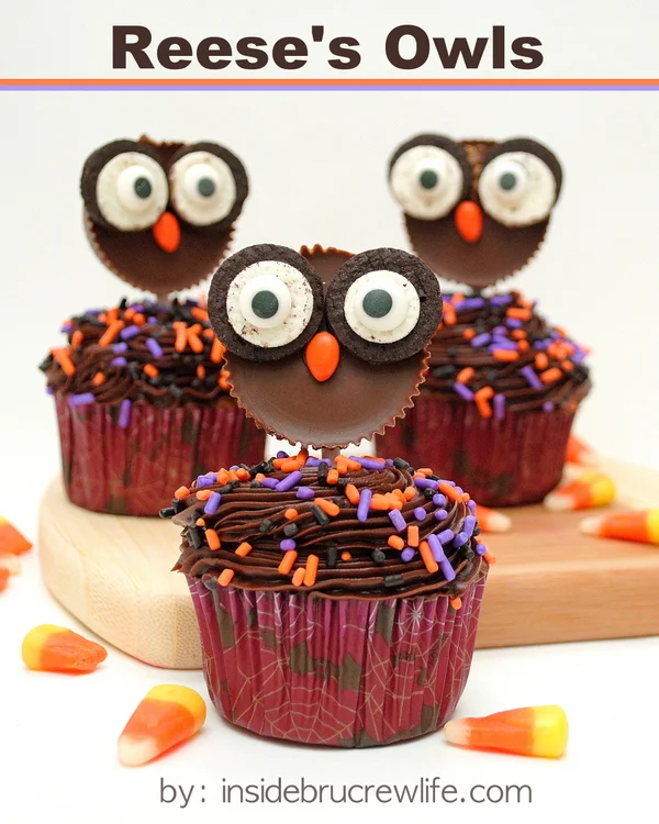 15 Fun Food Creations for Halloween, including Reese's Owls from Inside Bru Crew Life - find them all on ItsYummi.com