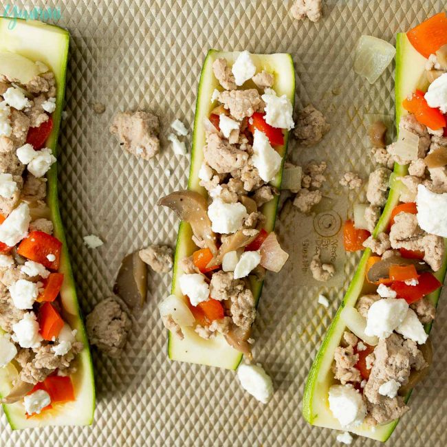 Turkey Stuffed Zucchini Boats