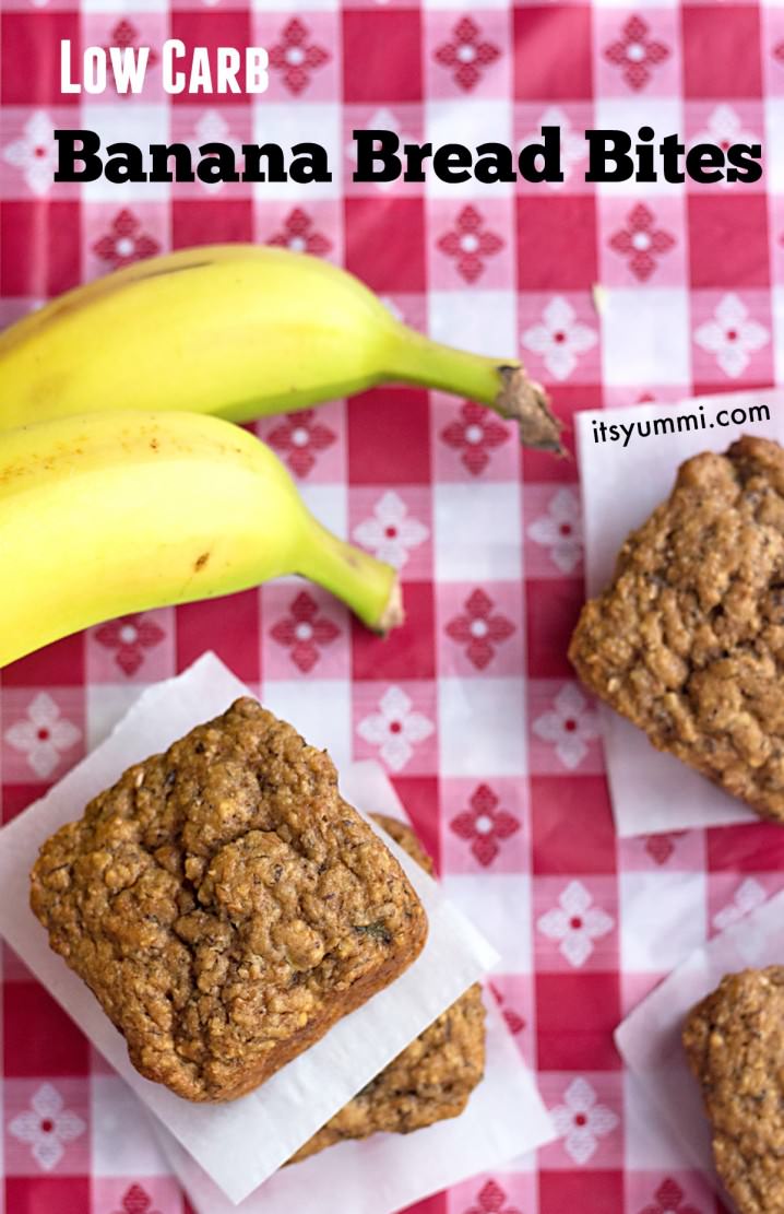 These low carb banana bread bites are quite possibly the most addictive and delicious healthy snack you'll ever make! They're a favorite in the lunch box! Low Carb Banana Bread Bites