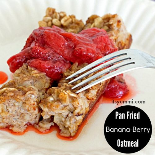 Pan Fried Banana Berry Oatmeal Its Yummi