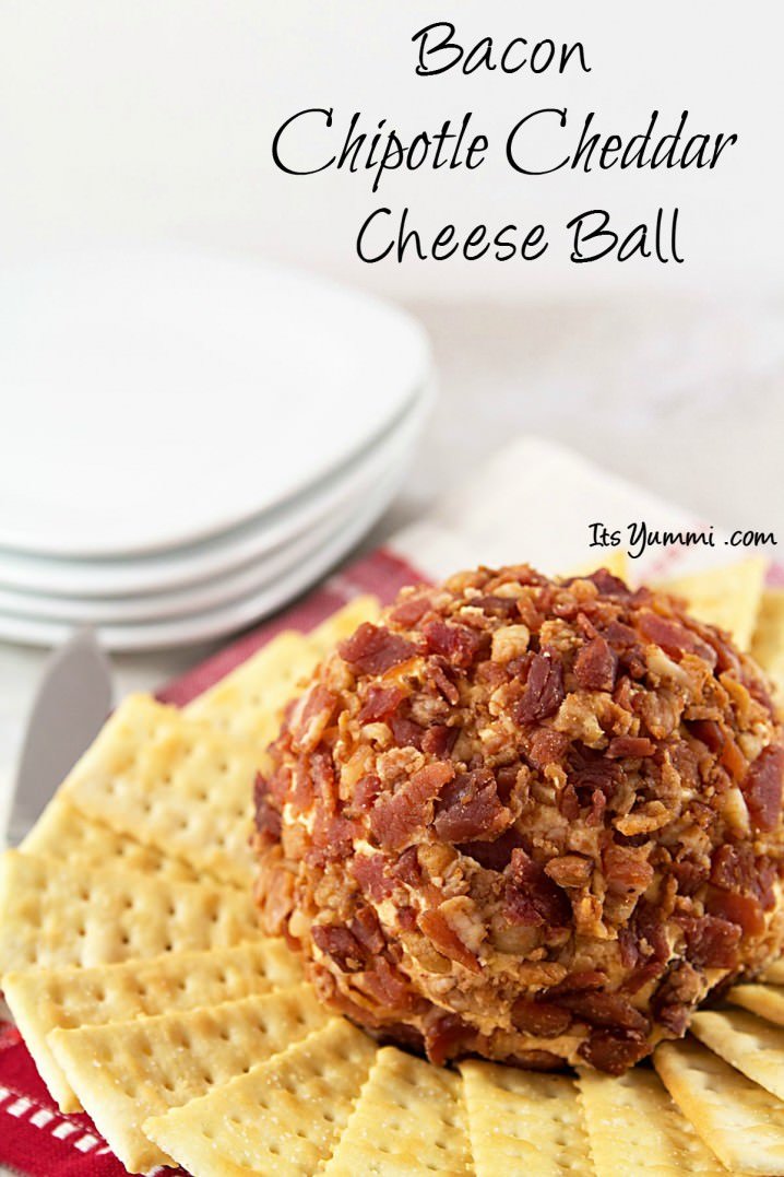 Bacon Chipotle Cheddar Cheese Ball recipe - This is party food, game day, or appetizer at its best!
