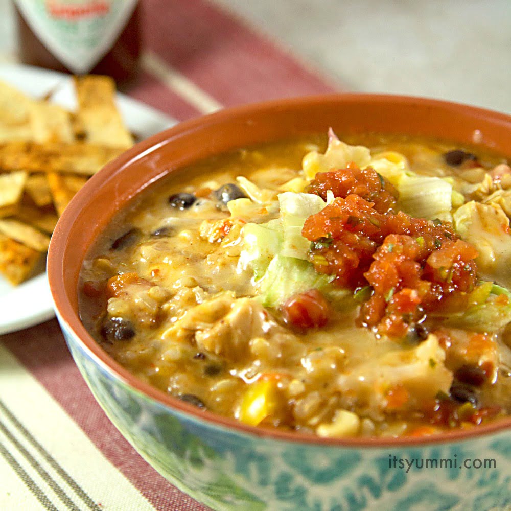Chicken Enchilada Soup Recipe + Tortilla Chips Recipe Its Yummi