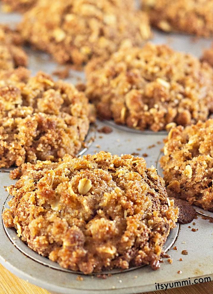 Get the recipe for cranberry streusel muffins. Tender, cinnamon spiced treats, stuffed with dried cranberries and topped with a sweet, crumbly, oat topping.