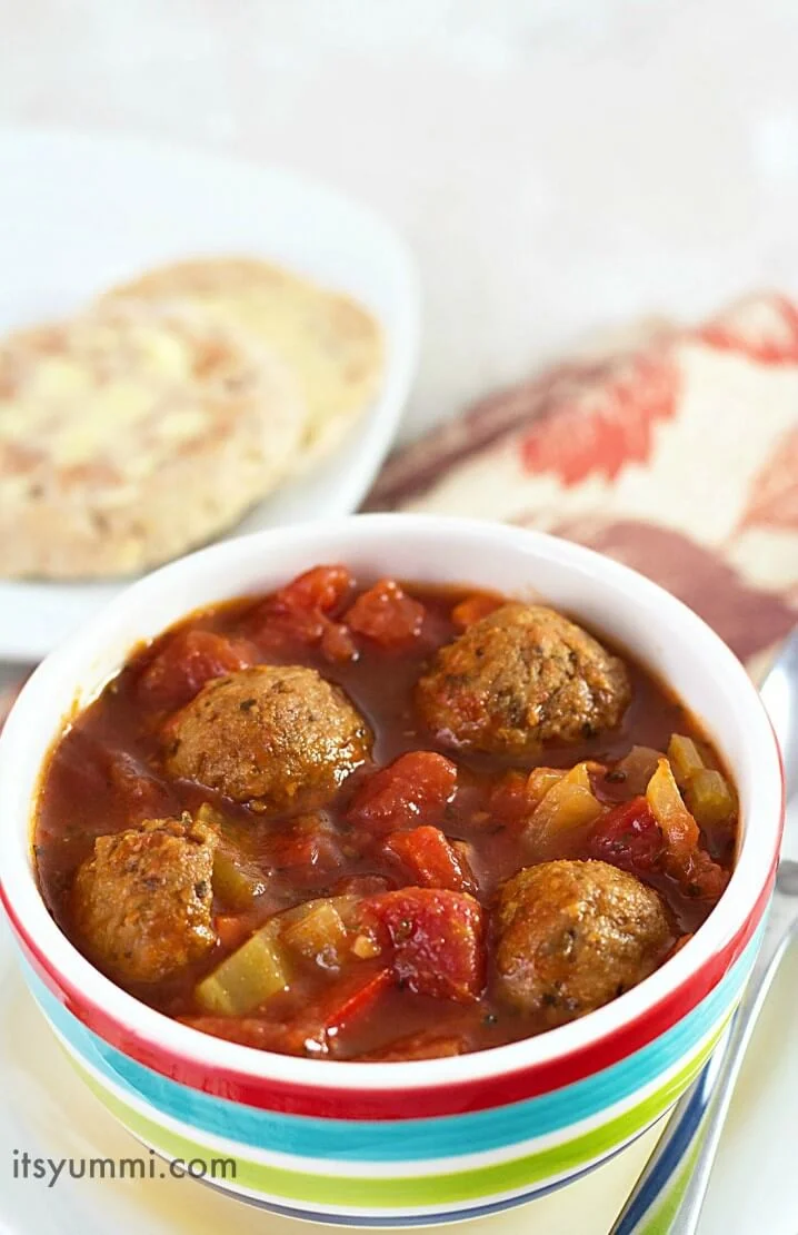 Slow Cooker Italian Meatball Soup Recipe, from @itsyummi - A warm, comfort food soup that's easy to make and just as delicious as it looks!