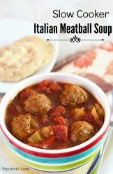 Slow Cooker Italian Meatball Soup recipe - This easy dinner is made in the crockpot. Get it started in the morning and come home to a comfort food dinner!