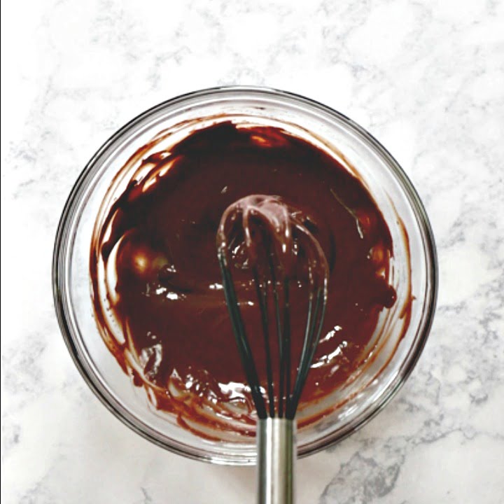 bowl of chocolate ganache with no heavy cream