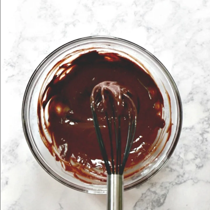 bowl of chocolate ganache with no heavy cream