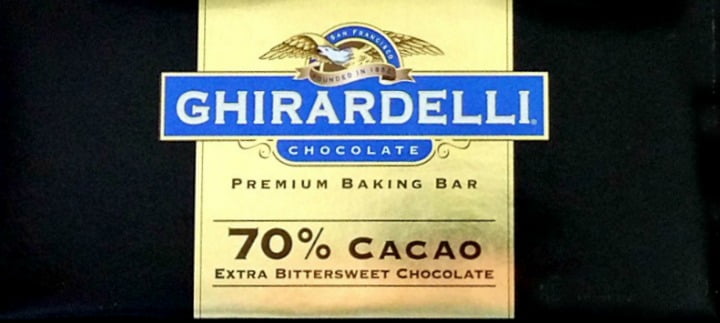 bar of Ghirardelli extra bittersweet chocolate