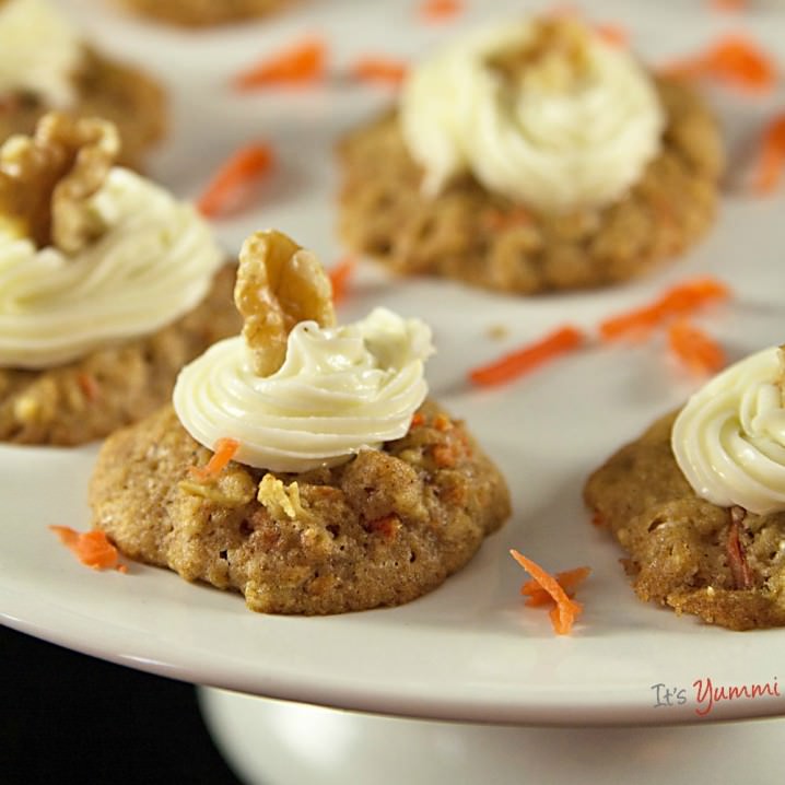 Orange-Carrot Cookies with Cream Cheese Frosting recipe, as seen in the Better Homes and Gardens Ultimate Cookie Book - get the recipe on ItsYummi.com