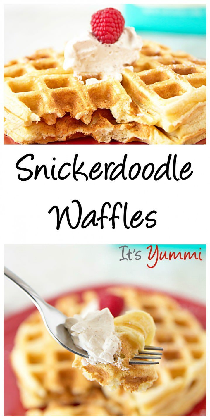 If you enjoy snickerdoodle cookies, you'll love this snickerdoodle waffles recipe! It's another one of those easy waffles recipe ideas that can be made quickly for a weekend breakfast or brunch! 