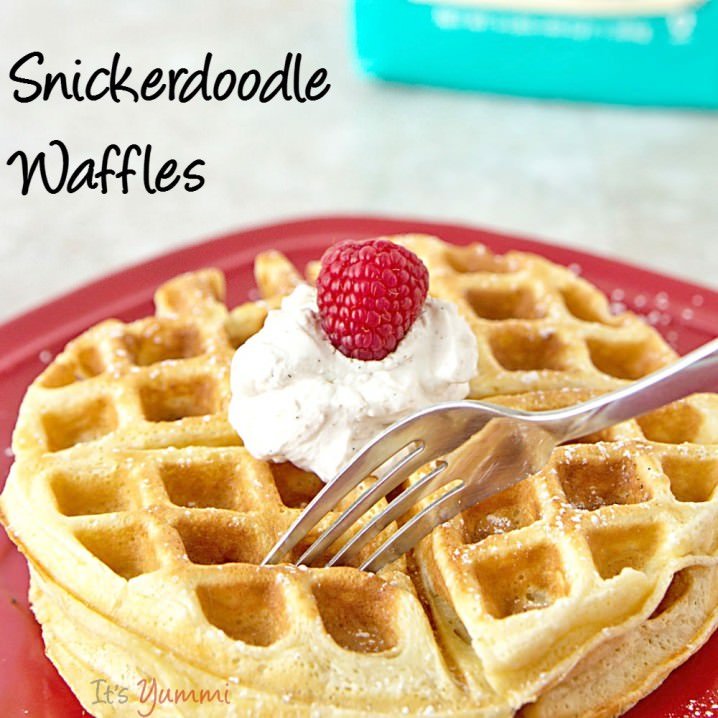 If you enjoy snickerdoodle cookies, you'll love this snickerdoodle waffles recipe! It's another one of those easy waffles recipe ideas that can be made quickly for a weekend breakfast or brunch! #vanillaweek