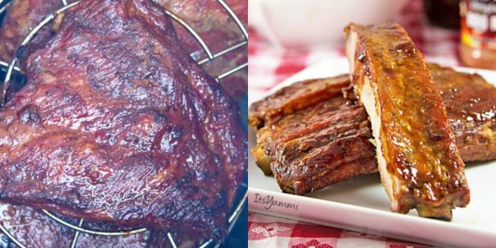 photo collage of Cajun Smoked Pork Ribs 