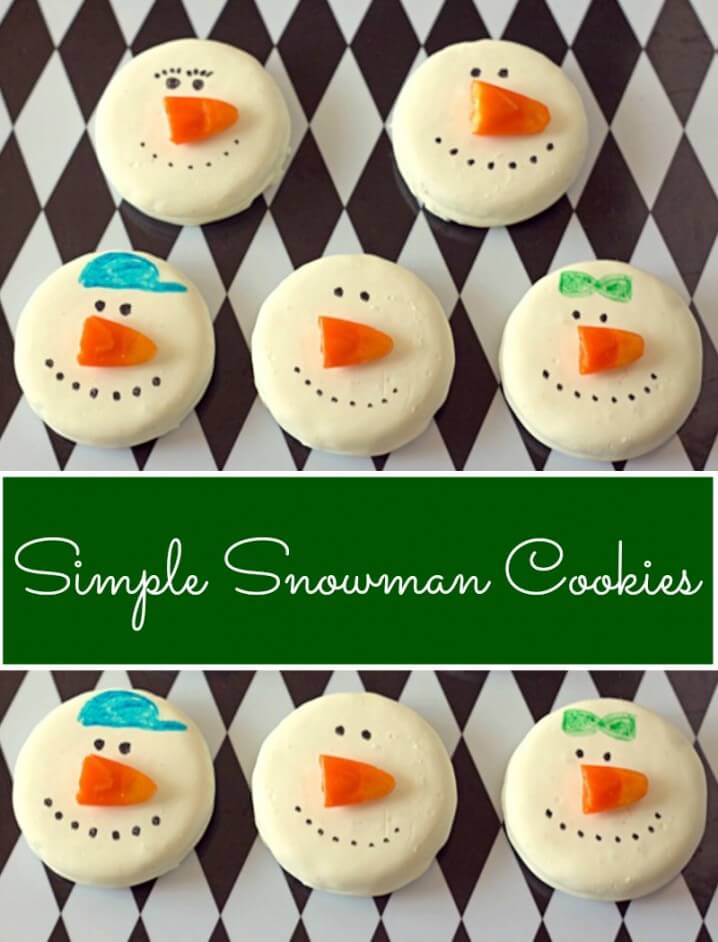 Simple snowman cookies - An easy and fun holiday craft for kids and adults!