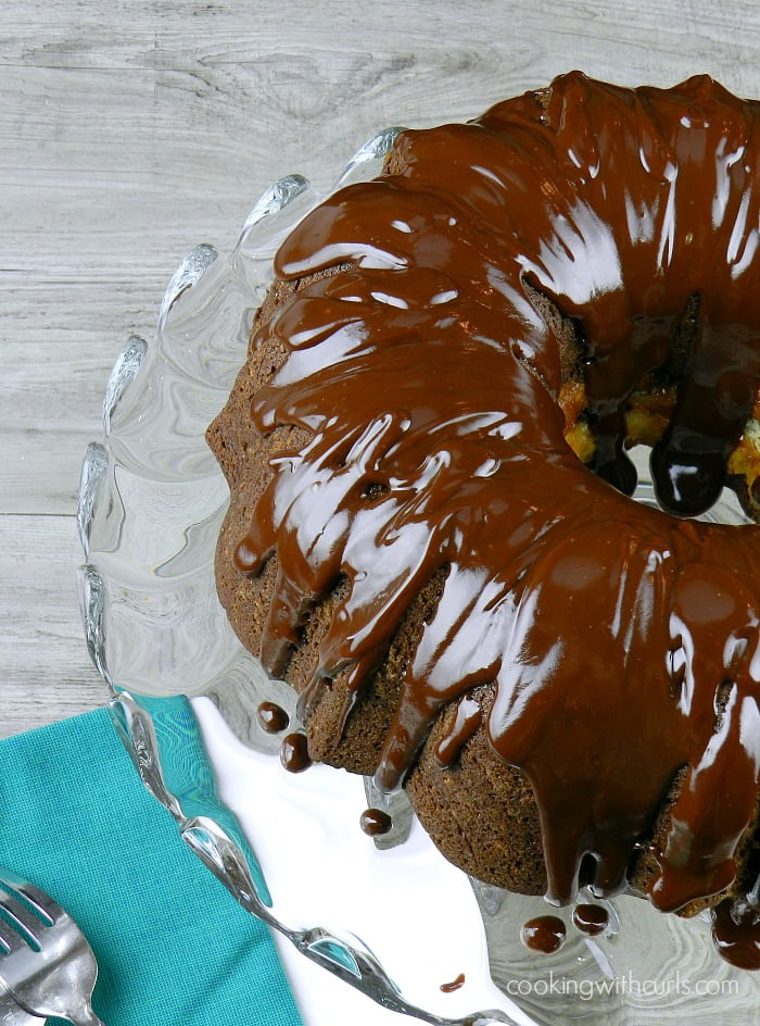 Gorgeous Chocolate Ganache Desserts Collection - Chocolate Peppermint Cream Cheese Bundt Cake - Recipe from Cooking with Curls