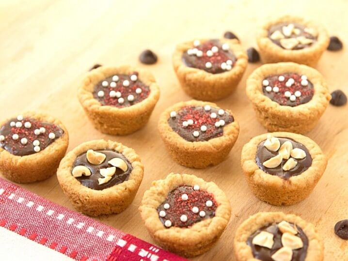 Chocolate Ganache Filled Peanut Butter Cookie Cups