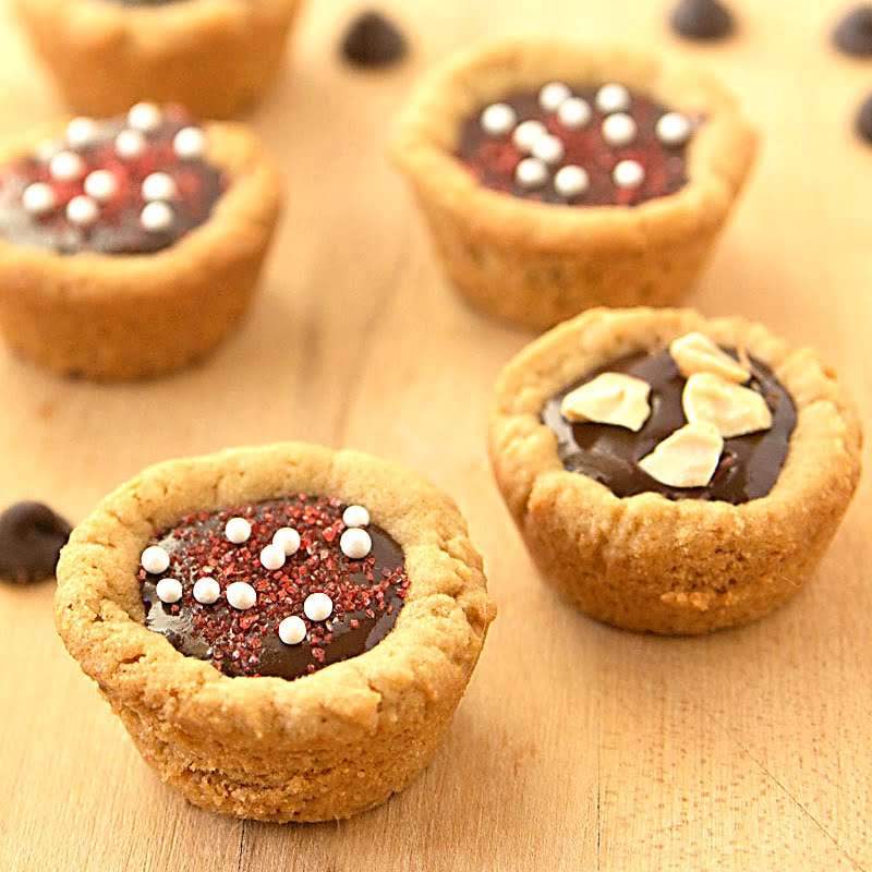 Chocolate Ganache Filled Peanut Butter Cookie Cups