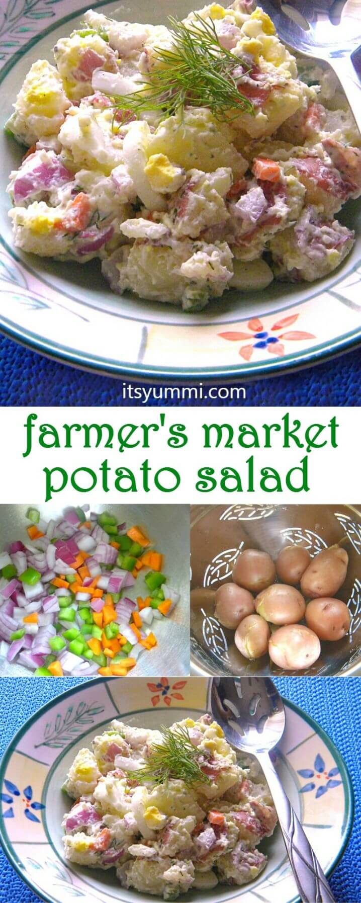 titled photo collage - farmer's market potato salad