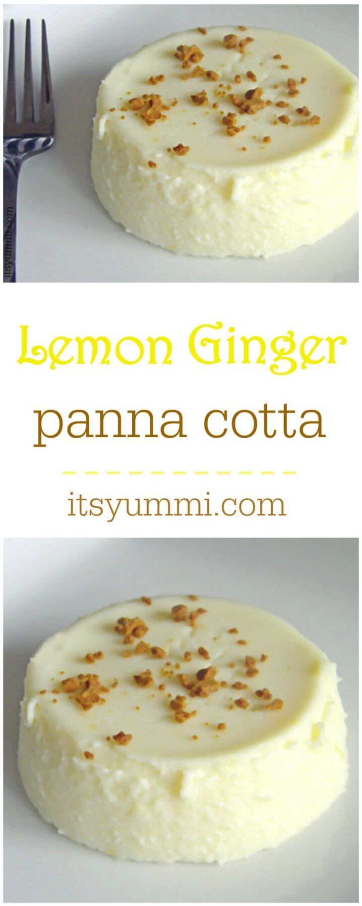 Ginger-Lemon Panna Cotta - This custard-based dessert is fancy enough for company, but so easy to make, you could have it any day! Get this dessert recipe from @itsyummi at itsyummi.com