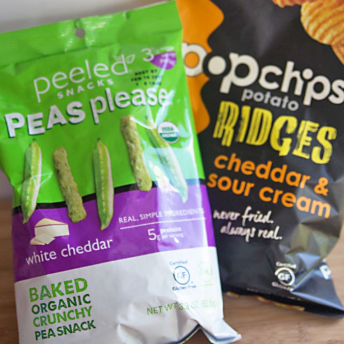 Peeled Snacks "Peas Please" and Pop Chips Cheddar Sour Cream - healthy back to school snacks that are delicious!