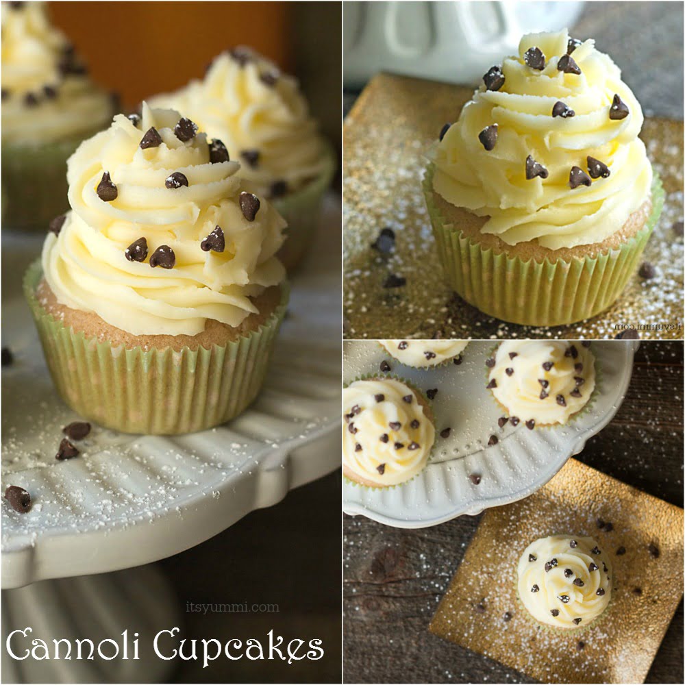 Homemade Cannoli Cupcakes - recipe from ItsYummi.com