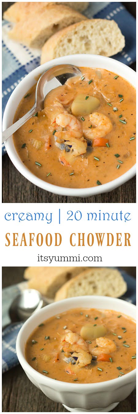 Creamy Seafood Chowder {w/ Homemade Seafood Stock} ⋆ Its Yummi