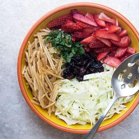 Healthy Homemade Strawberry-Apple Coleslaw