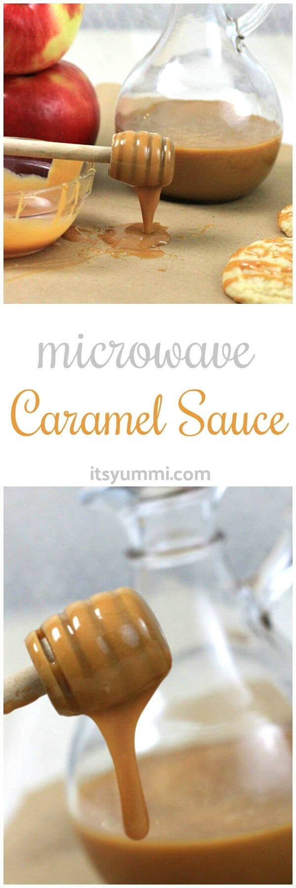 Microwave caramel sauce is the quickest way to make homemade caramel sauce. No candy thermometer is needed! easy caramel sauce recipe cooks in 5 minutes! #desserts