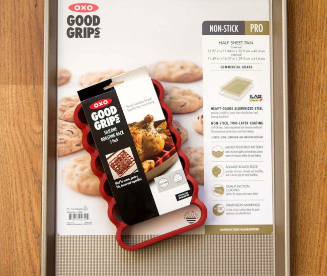 oxo sheet pan and silicone roasting rack