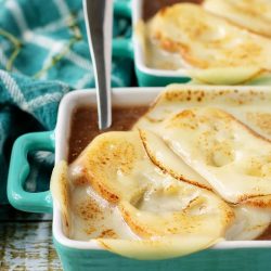 closeup image of French onion soup