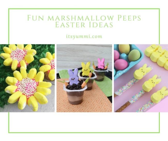 Easter marshmallow Peeps ideas photo collage