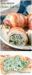 titled photo collage - bacon wrapped chicken roll ups