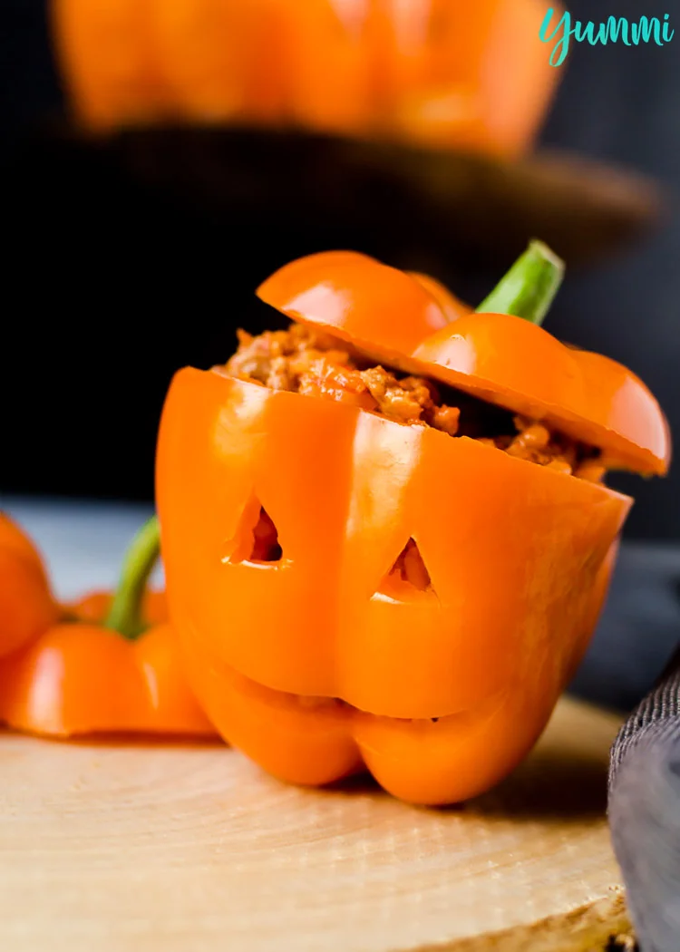 Halloween Stuffed Peppers Jack O Lanterns