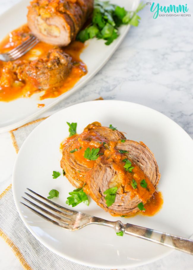 Beef Braciole (Stuffed Flank Steak) Easy Recipes by Its Yummi