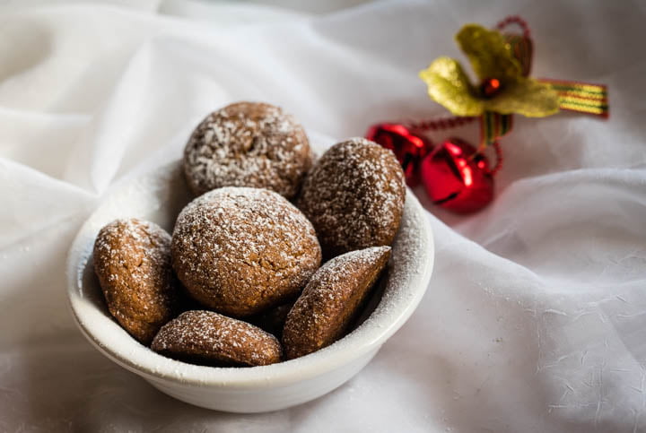 ginger molasses cookies in a bowl