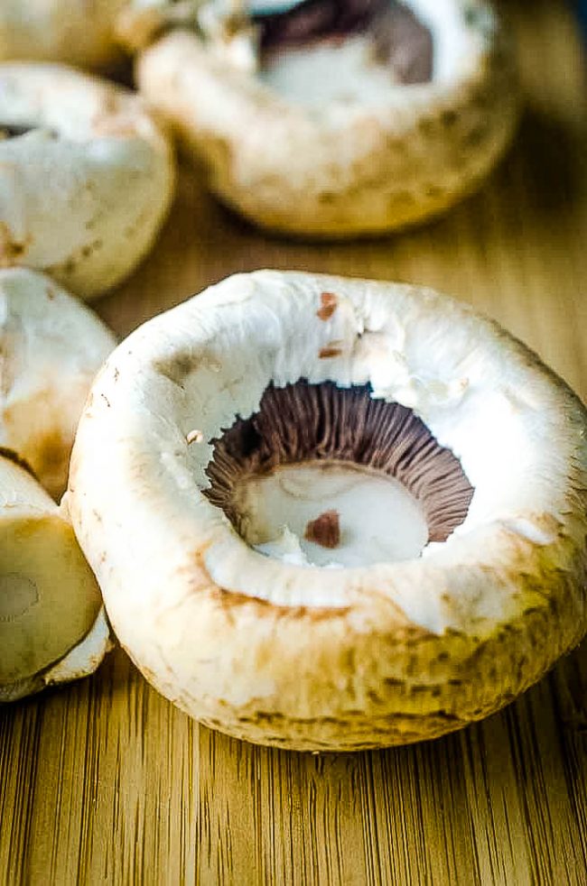 white mushroom caps
