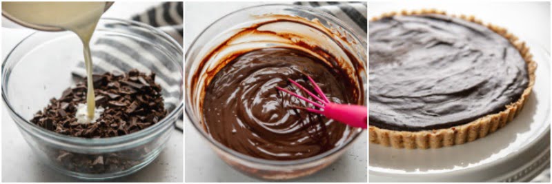 step by step photos of making dark chocolate ganache