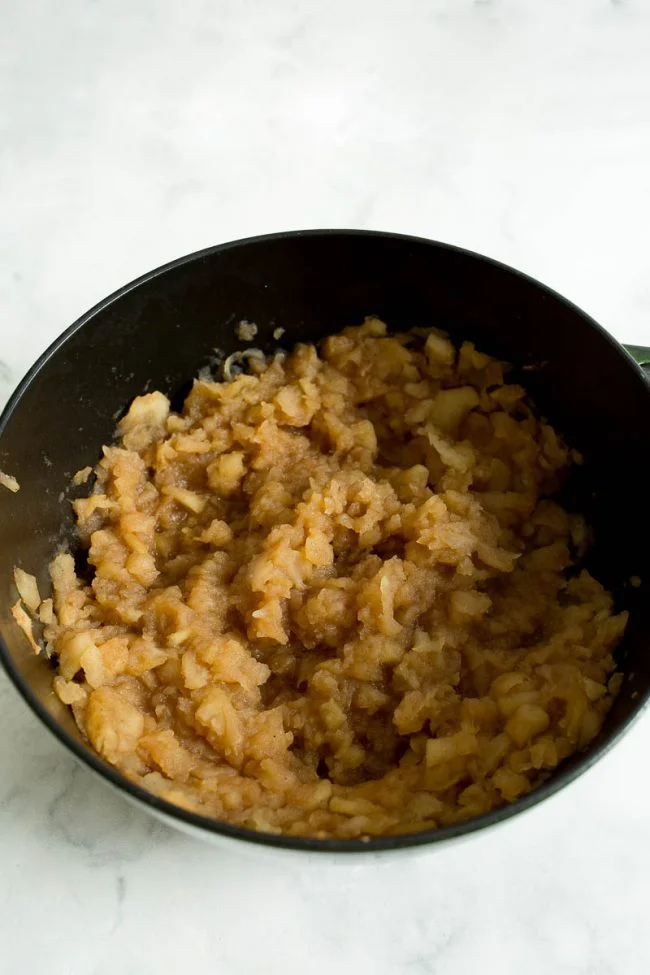 Slow Cooker Applesauce in Pot