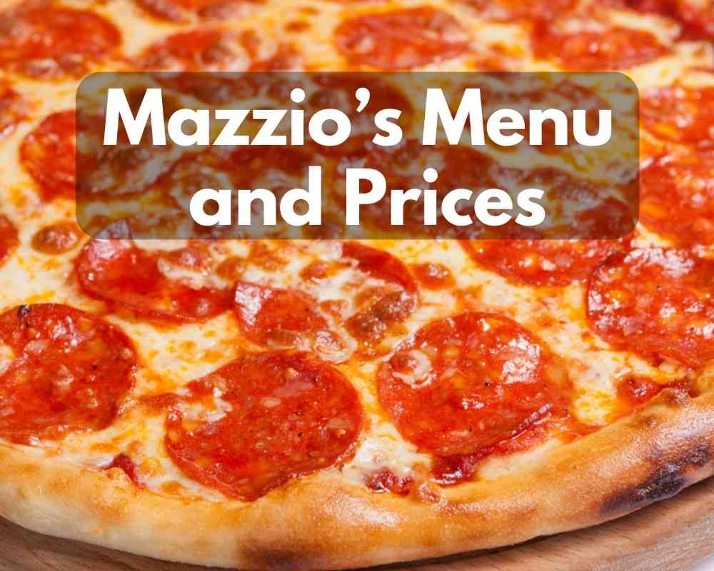 Mazzios menu clearance