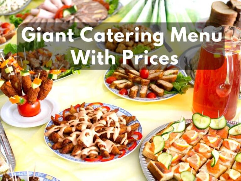 Giant Catering Menu With Prices (Updated January 2024)