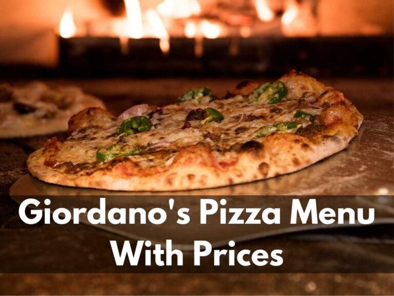 Giordano’s Pizza Menu With Prices 2024