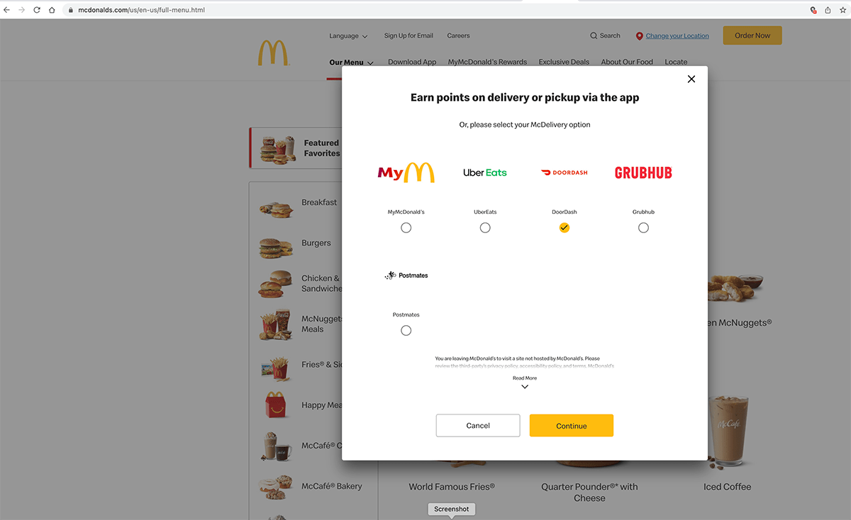 Order from McDonald's 