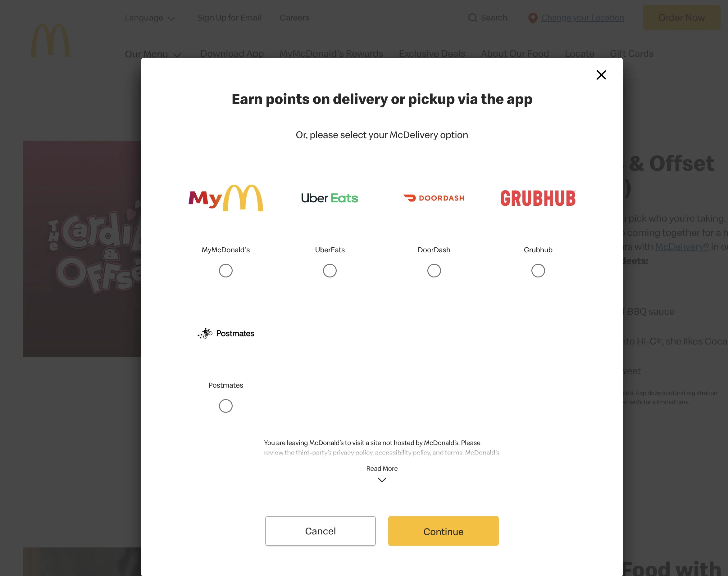 McDonalds online order